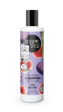 ORGANIC SHOP Шампунь для жирных волос ОБЪЕМ Инжир и шиповник 280мл