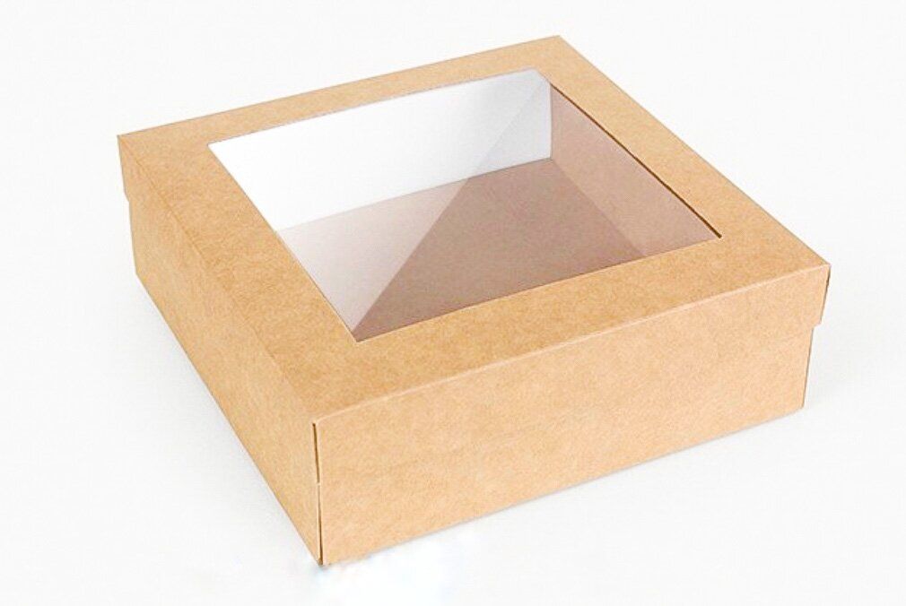 Коробка с прозрачным окном. Коробка крафт 3ввв. Крафт коробка 140мм. Крафт коробка с окошком. Коробка 180 180 100 крафт.