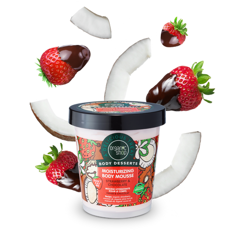 ORGANIC SHOP Body Desserts Мус для тіла Зволожуючий "SRTAWBERRY & CHOCOLATE" 450мл