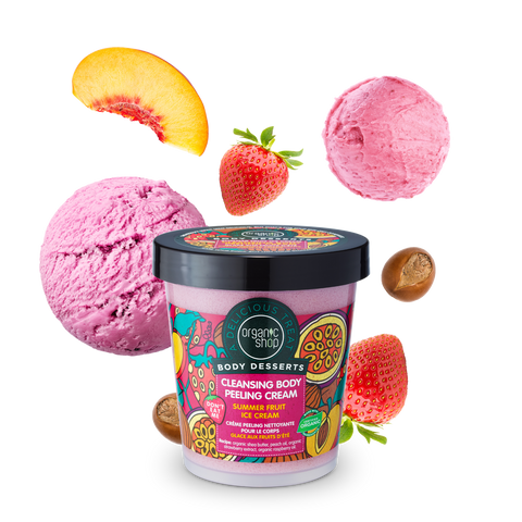 ORGANIC SHOP Body Desserts Крем-пілінг для тіла Очищуючий "SUMMER FRUIT ICE CREAM" 450мл