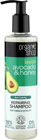 ORGANIC SHOP Шампунь для волосся "Відновлюючий Avocado & Honey Organic" 280мл