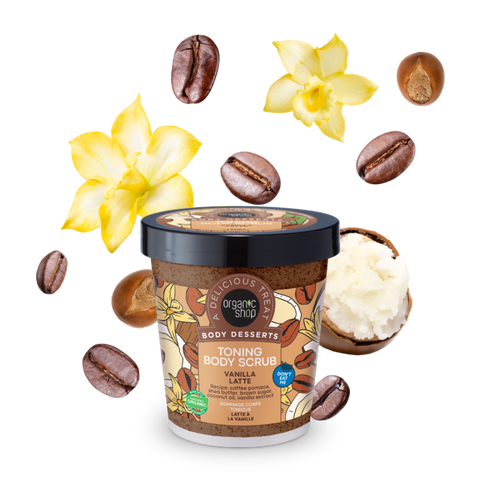 ORGANIC SHOP Body Desserts Cкраб для тіла Тонізуючий "VANILLA LATTE" 450мл