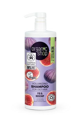 ORGANIC SHOP Шампунь для жирных волос ОБЪЕМ Инжир и шиповник 1000мл